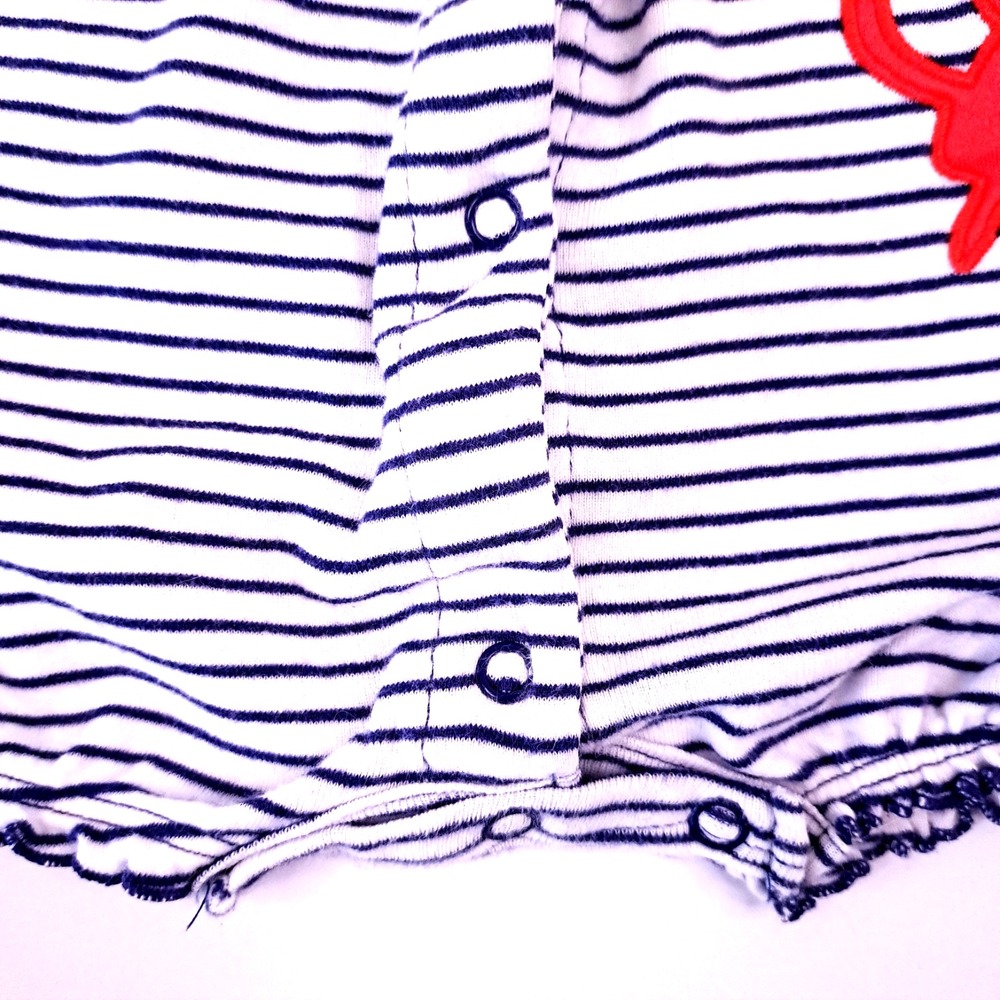 Carter's Striped Crab Romper 9 Months‎ One Piece Beach Summer Baby Gift - Picture 4 of 6